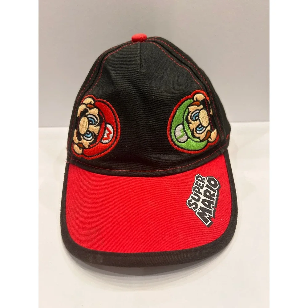Nintendo Super Mario Bros Hat Bundle Boys Youth OSFM Black Red Mario Kart 3 Pack